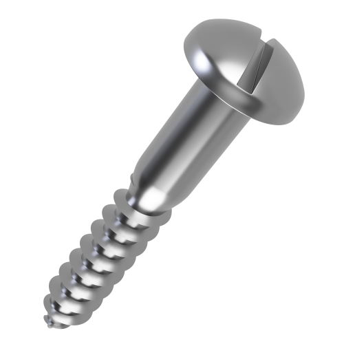 5.0mm x 65mm Slot Round Head Wood Screw DIN 96 - A4 | Vital Parts