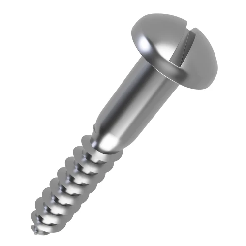 5.5mm x 50mm Slot Round Head Wood Screw DIN 96 - A4 Stainless Steel