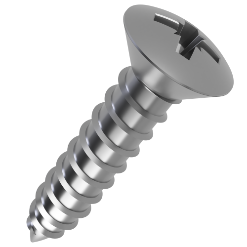 4.8mm x 22mm Pozi Raised Countersunk Self Tapping Screw DIN 7983CZ - A2 | Vital Parts
