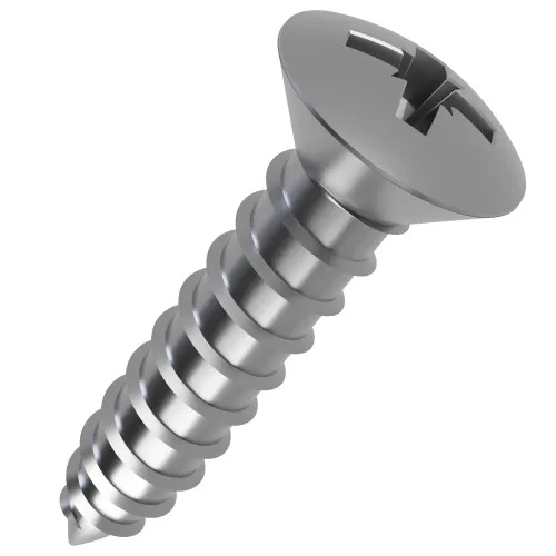 3.9mm x 22mm Pozi Raised Countersunk AB Self Tapping Screw (DIN 7983CZ) | Marine Grade A4 Stainless Steel