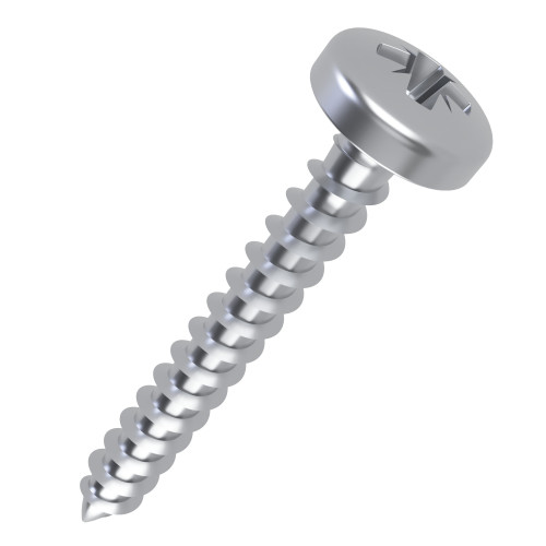 4mm x 40mm Pozi Pan Head (Fully Threaded) Chipboard Screw | BZP Steel