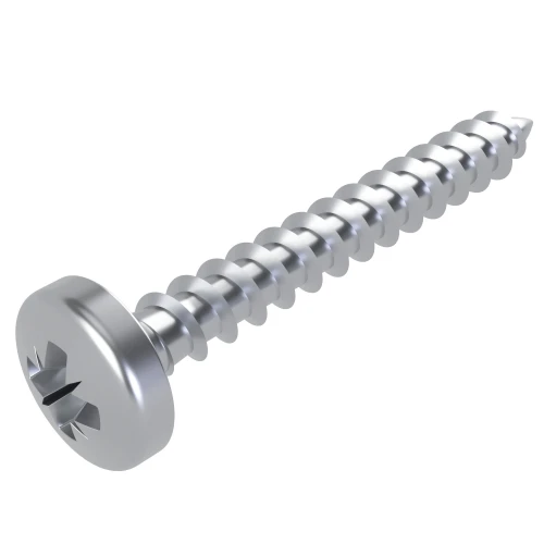 4mm x 40mm Pozi Pan Head (Fully Threaded) Chipboard Screw | BZP Steel
