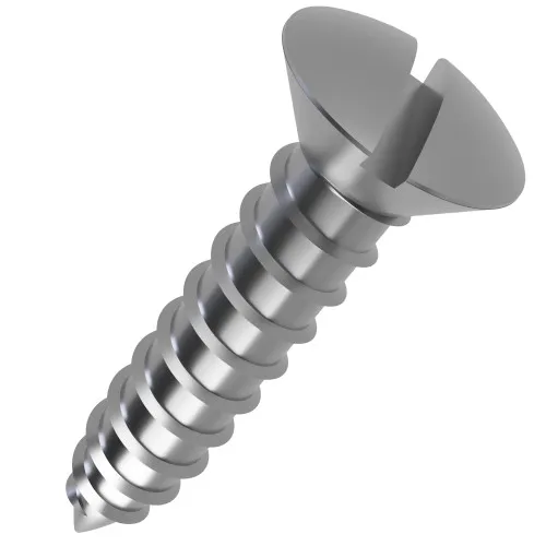 3.5mm x 6.5mm Slotted Raised Countersunk AB Self Tapping Screw (DIN 7973C) | A2 Stainless Steel