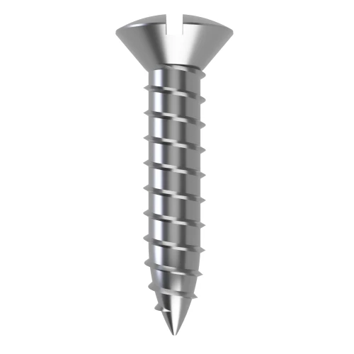 4.2mm x 22mm Slot Raised Countersunk Self Tapping Screw DIN 7973C - A2 | Vital Parts