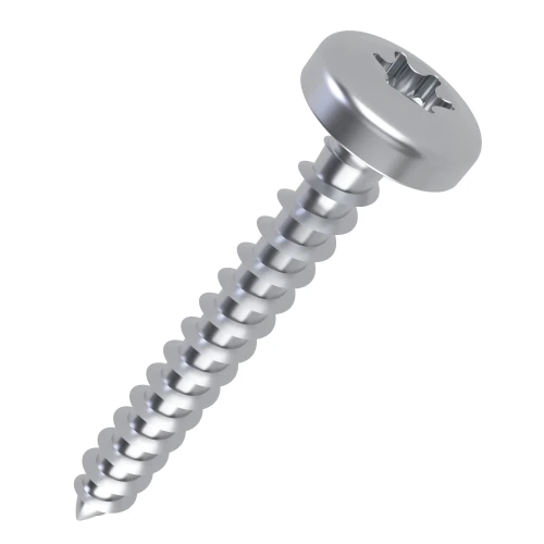 6.0mm x 40mm Torx Pan Head Fully Threaded Chipboard Screw - Bright Zinc Plated Steel