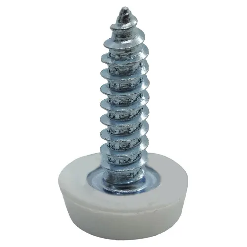 White 19mm Number Plate Screw | BZP