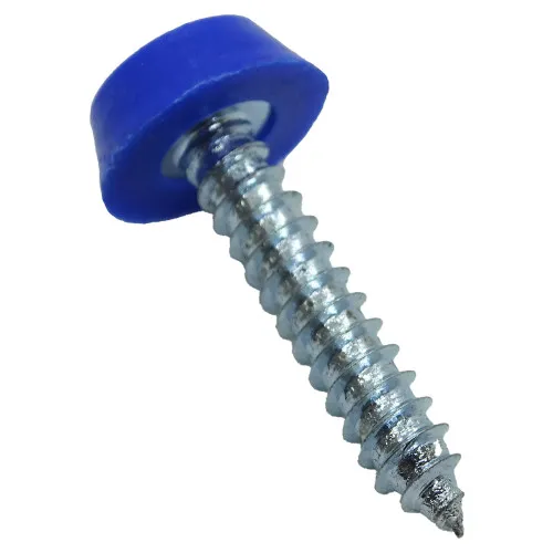 Blue 19mm Number Plate Screw | BZP