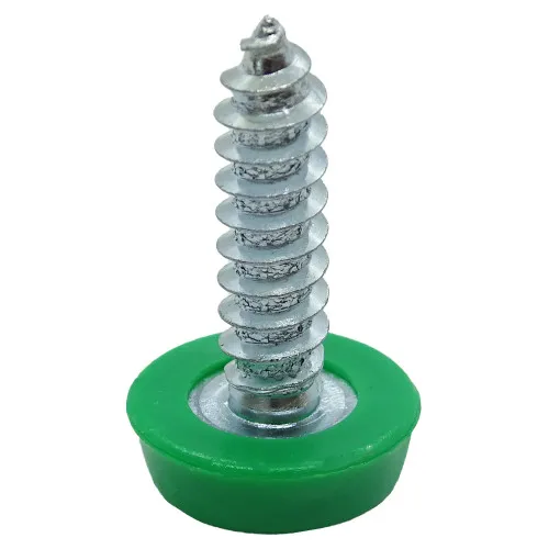 Green 19mm Number Plate Screw | BZP