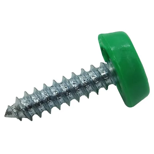 Green 19mm Number Plate Screw | BZP