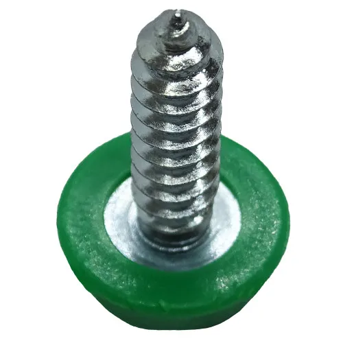 Green 19mm Number Plate Screw | BZP
