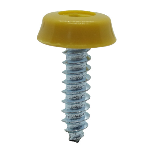 Yellow 25.4mm Number Plate Screw | BZP