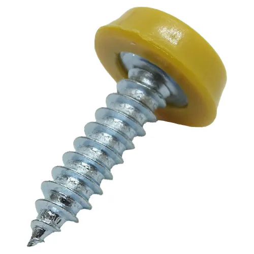 Yellow 25.4mm Number Plate Screw | BZP