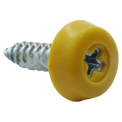 Yellow 25.4mm Number Plate Screw | BZP