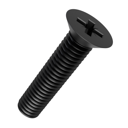 M5 x 20mm Pozi Countersunk Screw DIN 965Z - Black Zinc | Vital Parts
