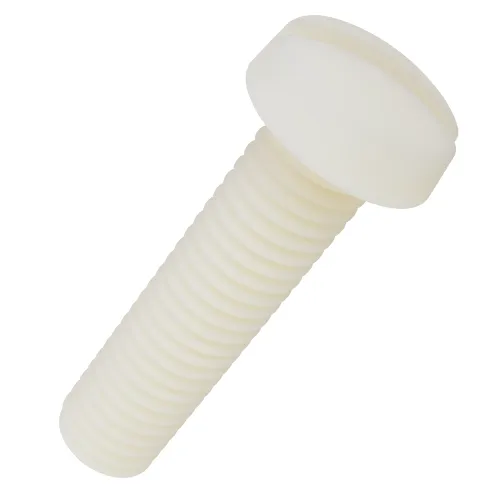 M12 x 16mm Slotted Cheese Head Screws ~DIN 84 Natural Nylon | Vital Parts