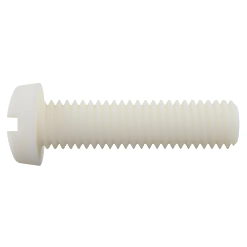 M12 x 80mm Slotted Cheese Head Screws ~DIN 84 Natural Nylon | Vital Parts