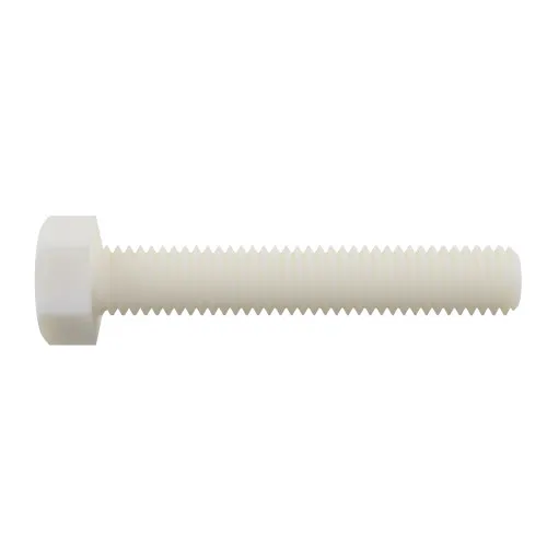 M2 x 10mm Set Screw - Hex Head (DIN 933) | Nylon - Natural