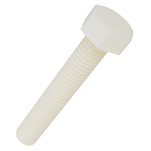 M12 x 10mm Nylon Hex Set Screw (DIN 933) | Natural