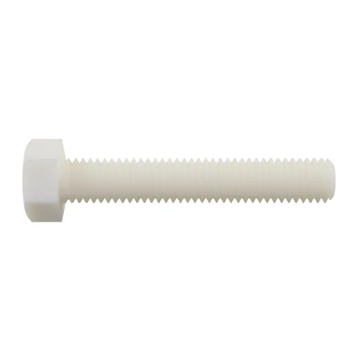 M12 x 60mm Nylon Hex Set Screw (DIN 933) | Natural