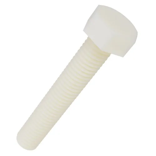 M12 x 25mm Set Screw - Hex Head (DIN 933) | Nylon - Natural