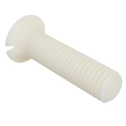 M6 x 12mm  Nylon Slotted Countersunk Screw (DIN 963) | Natural