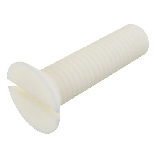 M6 x 12mm Slotted Countersunk Screws DIN 963 Natural Nylon | Vital Parts