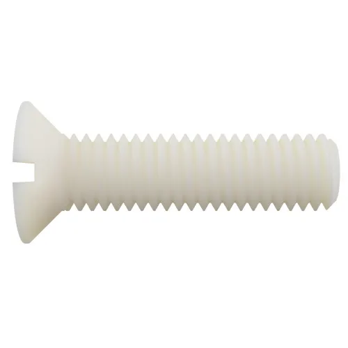 M6 x 17mm  Nylon Slotted Countersunk Screw (DIN 963) | Natural