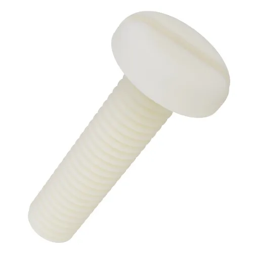 M4 x 10mm Nylon Slotted Pan Head Machine Screw (DIN 85) | Natural