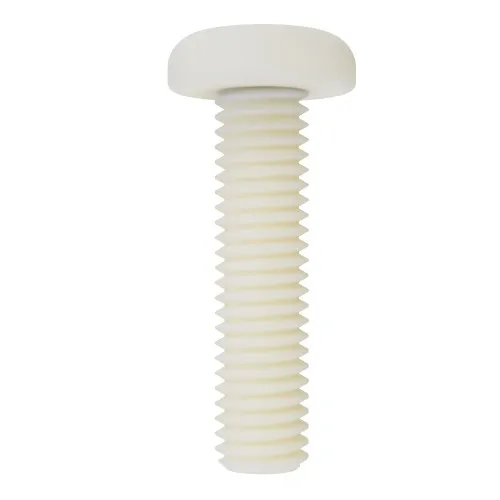 M4 x 10mm Nylon Slotted Pan Head Machine Screw (DIN 85) | Natural