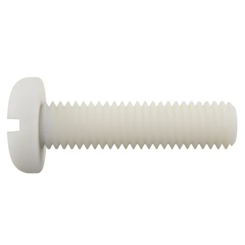 M4 x 10mm Nylon Slotted Pan Head Machine Screw (DIN 85) | Natural