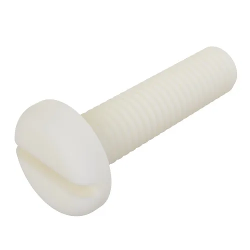 M4 x 12mm Nylon Slotted Pan Head Machine Screw (DIN 85) | Natural
