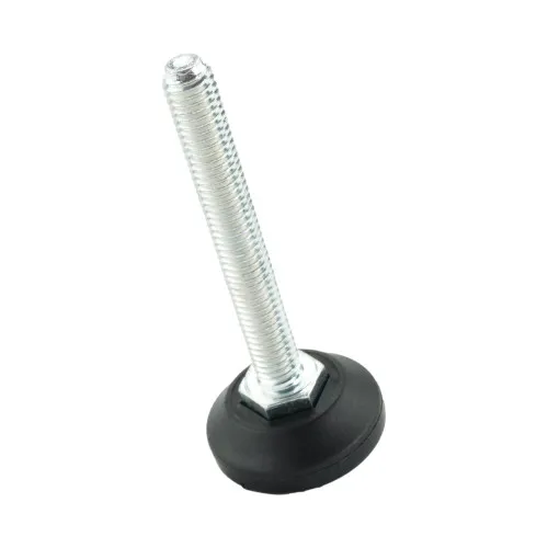 M8 x 60mm Adjustable Foot - 30mm Base (400kg Load) | Polypropylene & Steel
