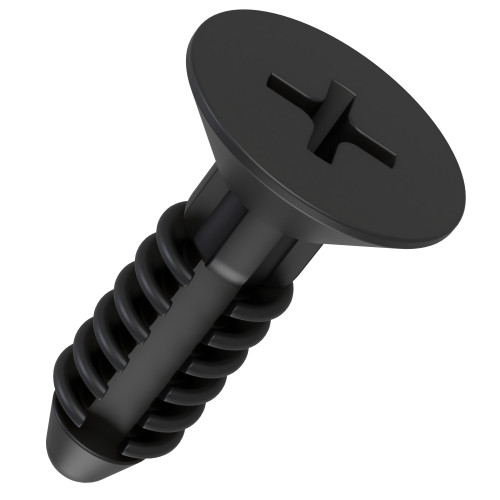 M6 x 14mm - Countersunk Push In Screw - Black Nylon | Vital Parts