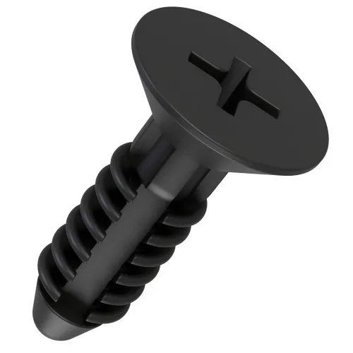 M6 x 14mm Countersunk Push In Screw - Black Nylon 66