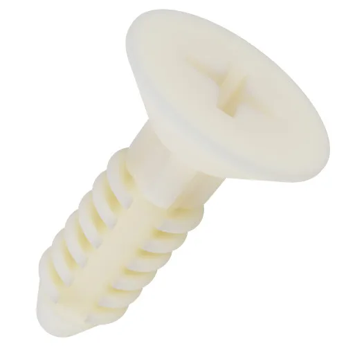 M6 x 16mm Countersunk Push In Screw - Natural Nylon 66