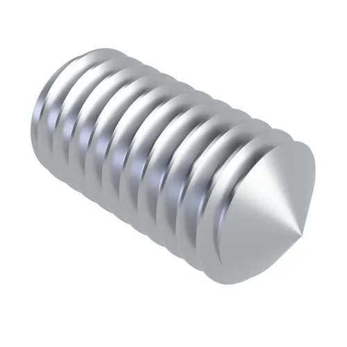 M3 x 25mm Socket Grub Screw - Cone Point (DIN 914) - Steel BZP | Vital Parts