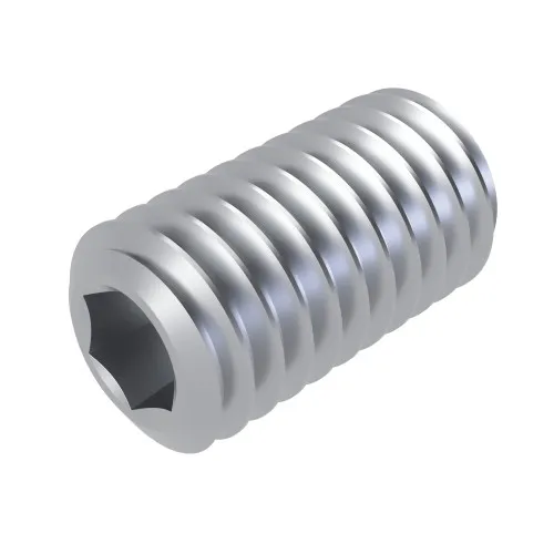 M4 x 5mm Socket Grub Screw - Cone Point (DIN 914) - Steel BZP | Vital Parts