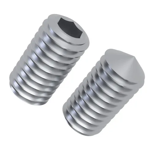 M4 x 8mm Socket Grub Screw - Cone Point (DIN 914) - Steel BZP | Vital Parts