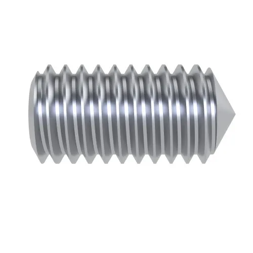M4 x 12mm Socket Grub Screw - Cone Point (DIN 914) - Steel BZP | Vital Parts