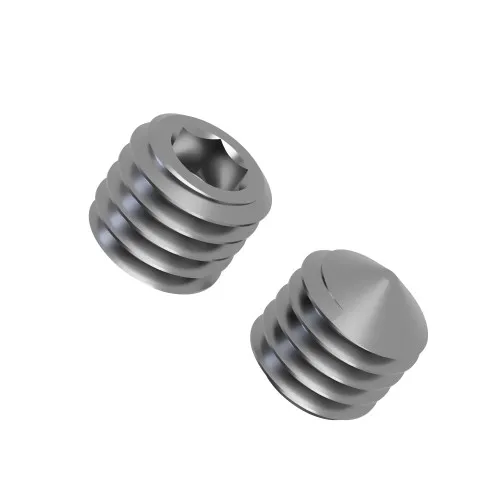 M4 x 20mm Socket Grub Screw - Cone Point (DIN 914) - Steel BZP