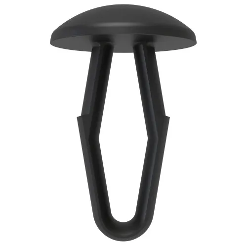 15mm Black Locking Canoe Clip to fit 4.7mm Hole 1.0-5.5mm Panel Thickness - Nylon 66 UL94 V0