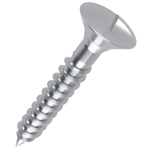 4.8mm x 38mm Security (Countersunk) Clutch Head Wood Screw (One Way) BZP Steel