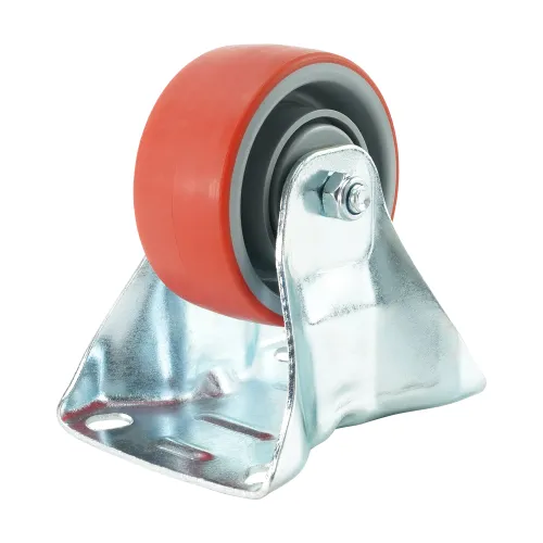 80mm Red Polyurethane Top Plate Castor  | Vital Parts