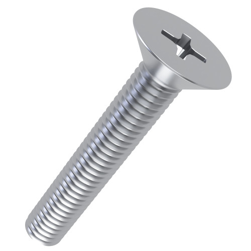 M6 x 80mm Phillips (PH3) Countersunk Screw (DIN 965H) | BZP Steel