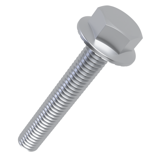 M12 x 30mm Hex Flange Bolt - Serrated (DIN 6921) - 8.8 Steel BZP