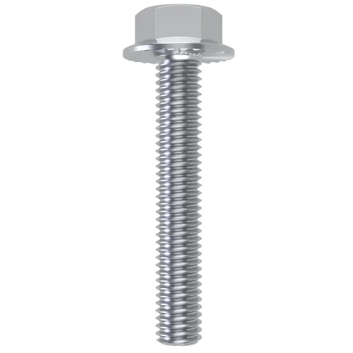 M12 x 45mm Hex Flange Bolt - Serrated (DIN 6921) - 8.8 Steel BZP