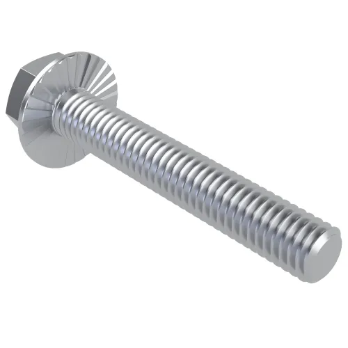M12 x 50mm Hex Flange Bolt - Serrated (DIN 6921) - 8.8 Steel BZP