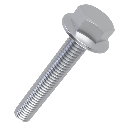M16 x 40mm Hex (Non Serrated) Flange Bolt (DIN 6921) - 8.8 BZP Steel