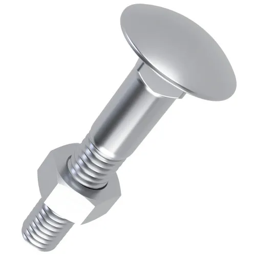M6 x 140mm Coach Bolt & Nut (DIN 603) - Part Thread | CE Certified 4.8 Steel BZP