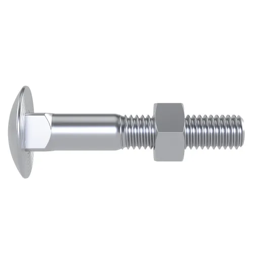 M6 x 140mm Coach Bolt & Nut (DIN 603) - Part Thread | CE Certified 4.8 Steel BZP